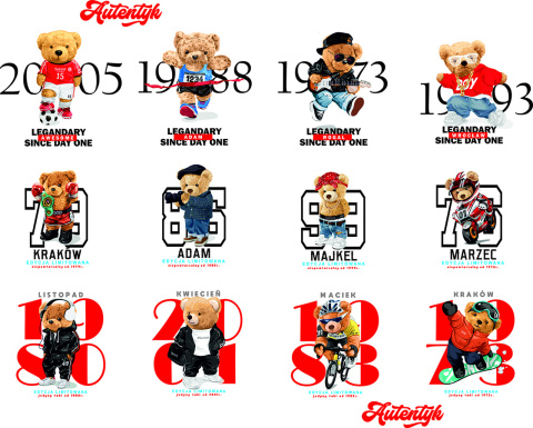 T-shirt Autentyk Personalizowany na prezent Teddy#1 T-shirt Autentyk Personalizowany na prezent Teddy#1