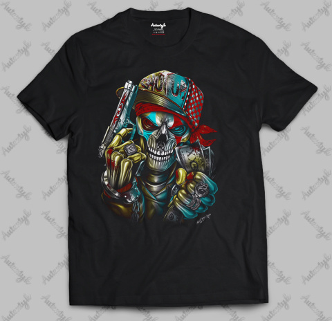 T-shirt Autentyk Premium "Hustla Skull" czarny T-shirt Autentyk Premium "Hustla Skull" czarny