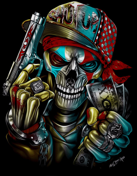 T-shirt Autentyk Premium "Hustla Skull" czarny T-shirt Autentyk Premium "Hustla Skull" czarny